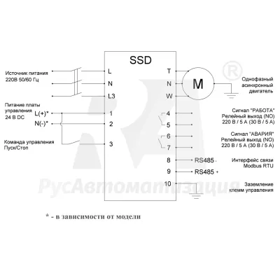 Схема подключения УПП SSD152D21ES фото